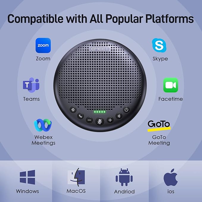 EMEET Conference Speaker and Microphone w/8+1 Mics, 360° Voice Pickup, Noise - Image 8