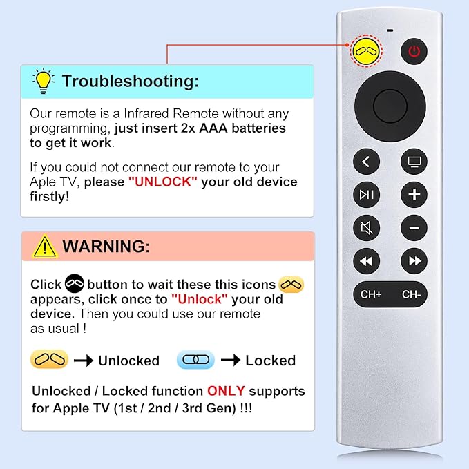 Replacement Remote for Apple-TV-Remote-Control 4K/HD - Image 5