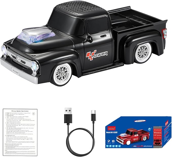 WSTER WS-538 Retro Pickup Truck Bluetooth Replica Speaker – Portable Wireless by WSTER