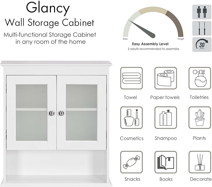 Spirich Bathroom Cabinet Wall Mounted, Medicine Cabinet Organizer - Image 6
