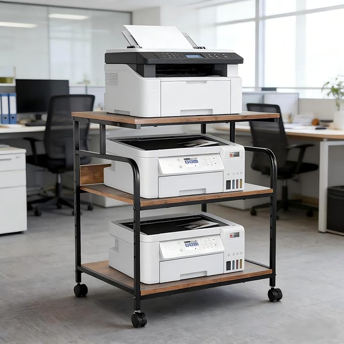 GCCSJ Large Printer Stand，3 Tier Printer Cart by GCCSJ