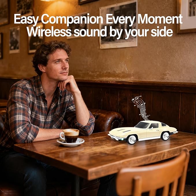 WSTER Retro American Style car Bluetooth Speaker, Portable Wireless Outdoor - Image 4
