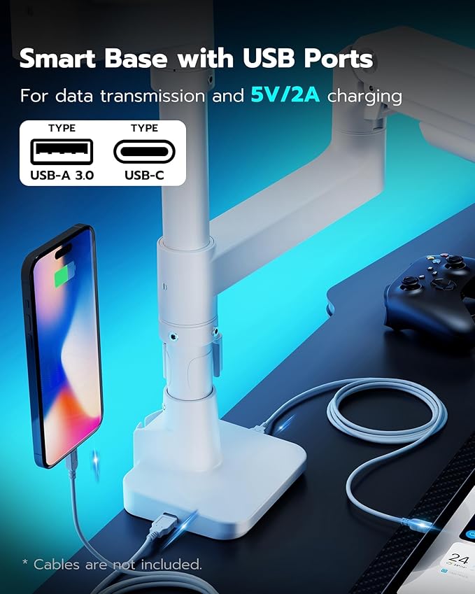 ARES WING Dual Monitor Stand for Ultrawide Heavy Duty Curved Monitor Stacking - Image 7
