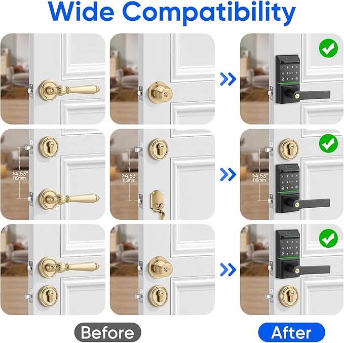Keypad Smart Door Lock with Handle, Keyless Entry Deadbolt - Image 8