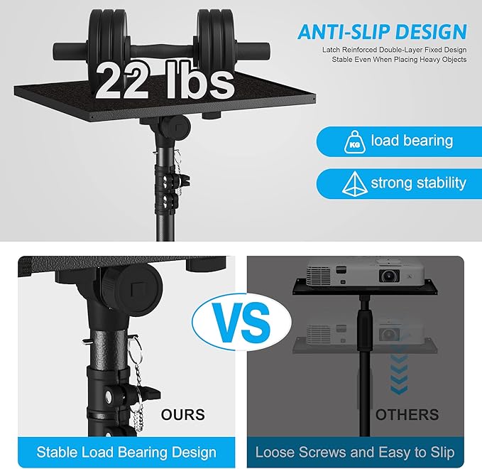 Projector Stand Tripod Adjustable, Laptop Height from 23.5 to 46.5 inches - Image 2
