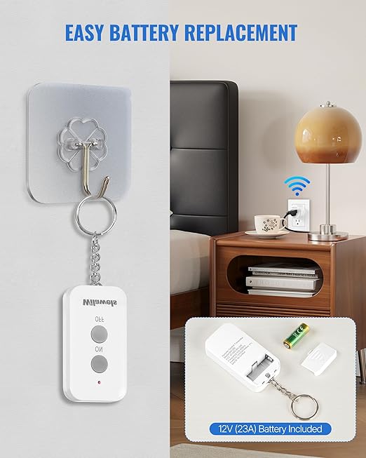 Remote Control Outlet Plug, WILAWELS Wireless Remote On Off Switch - Image 4