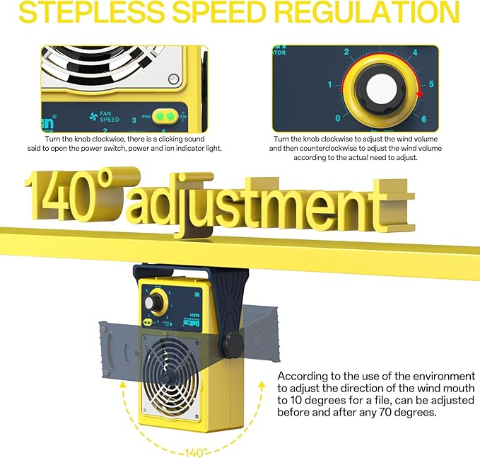 Anti-Static Ion Fan, Ion Electric Fan, Static Eliminator, Electronic - Image 4