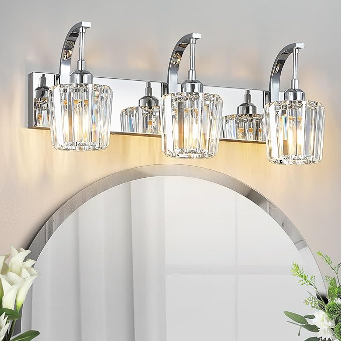 FDPBY Modern Bathroom Vanity Light, 3-Light Chrome Wall Sconce by FDPBY