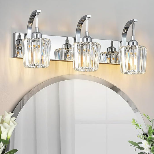 FDPBY Modern Bathroom Vanity Light, 3-Light Chrome Wall Sconce by FDPBY