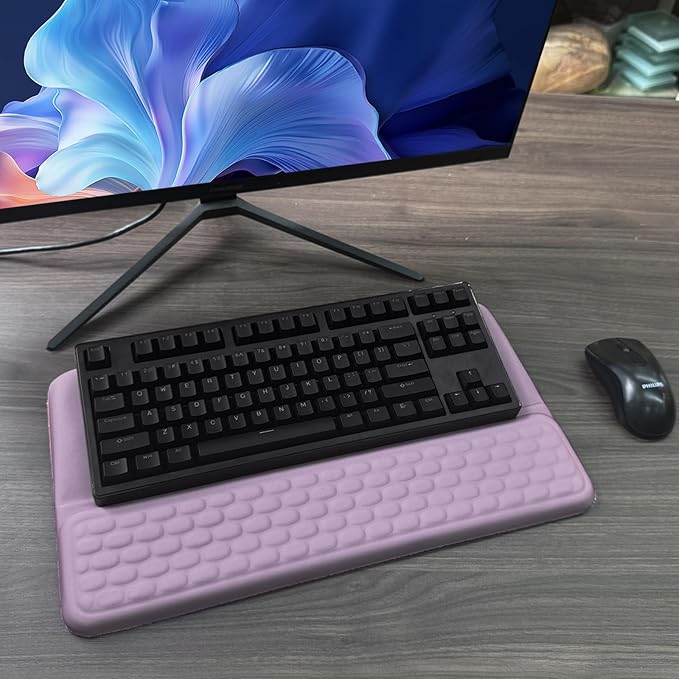 Computer Keyboard Stand with Wrist Rest, Ergonomic Tilted Keyboard Holder - Image 7
