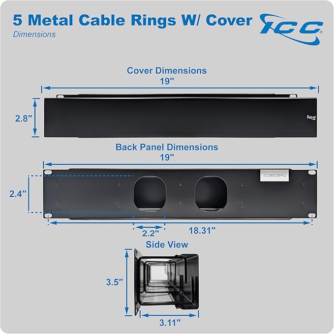 ICC 2U Ring Cable Manager Panel - Image 8