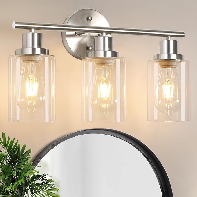 Unicozin 3 Light Vanity Lights, Brushed Nickel Wall Sconce Light by Unicozin