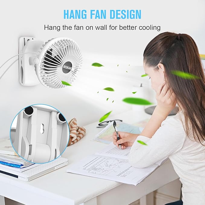BESKAR Clip on Fan, 360° Rotation Quiet Stroller Fans - Image 4