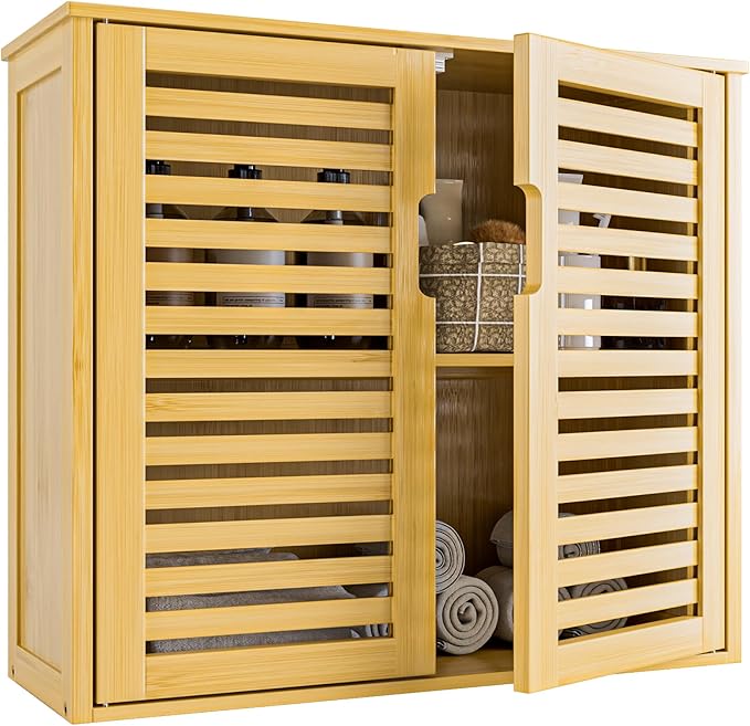 HITNET Bathroom Wall Cabinet, Medicine Cabinet Over The Toilet, Bamboo Hanging by HITNET