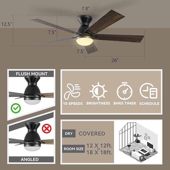 SMAAIR 52 Inch Smart Ceiling Fan - Image 5