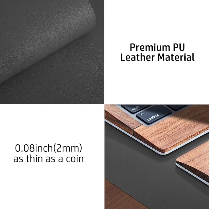 Leather Desk Pad Protector, Mouse Pad, Office Desk Mat, Non-Slip PU Leather - Image 7