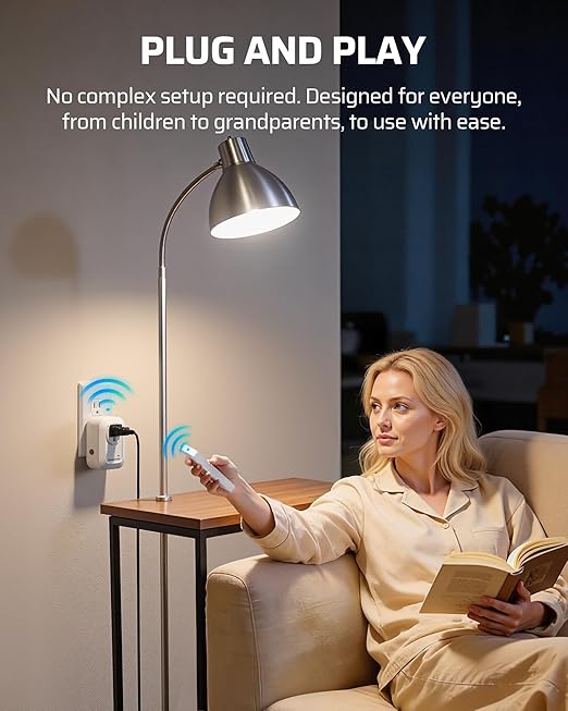 DEWENWILS Wireless Remote Wall Switch and Outlet, No Wiring, On Off Power Plug - Image 2