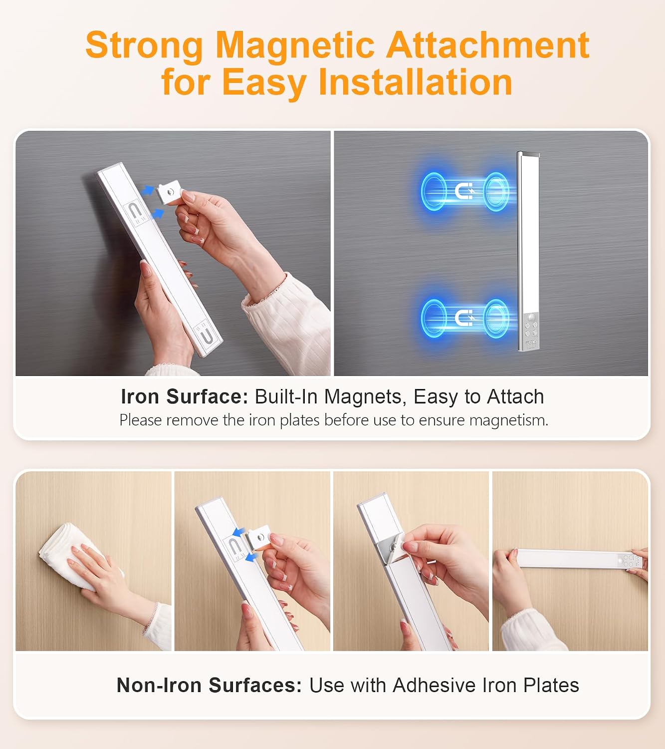 Gritin 2026 Gen 2 12.7inch Under Cabinet Lighting with Flashlight Mode | 5 Colors & 6 Brightness,Super Bright,4 Modes,Motion Sensor,Long Lasting,Easy Installation Magnetic Under Closet Lights-2 Pack