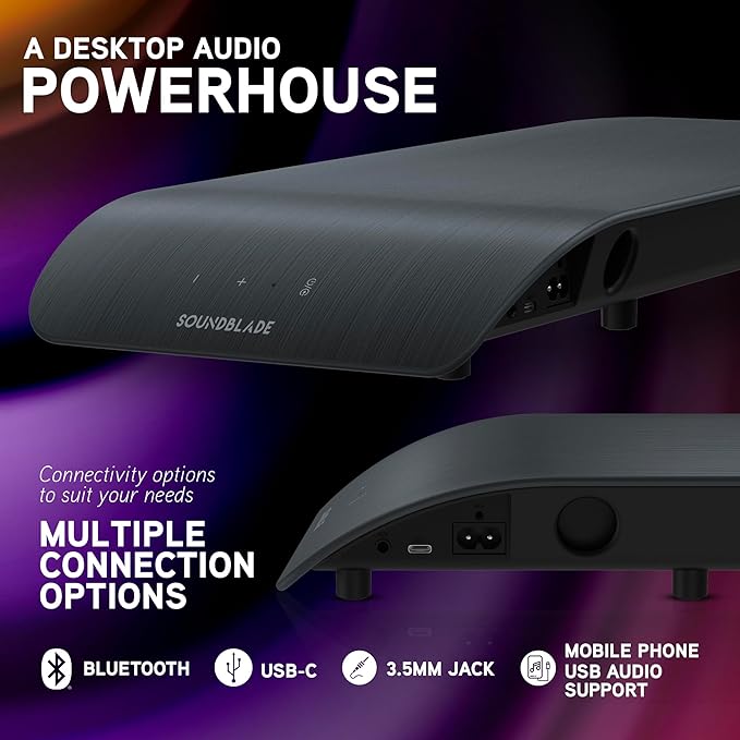BlueAnt Soundblade Under-Monitor Soundbar, 120W 2.1 Channel Desktop Speaker - Image 5