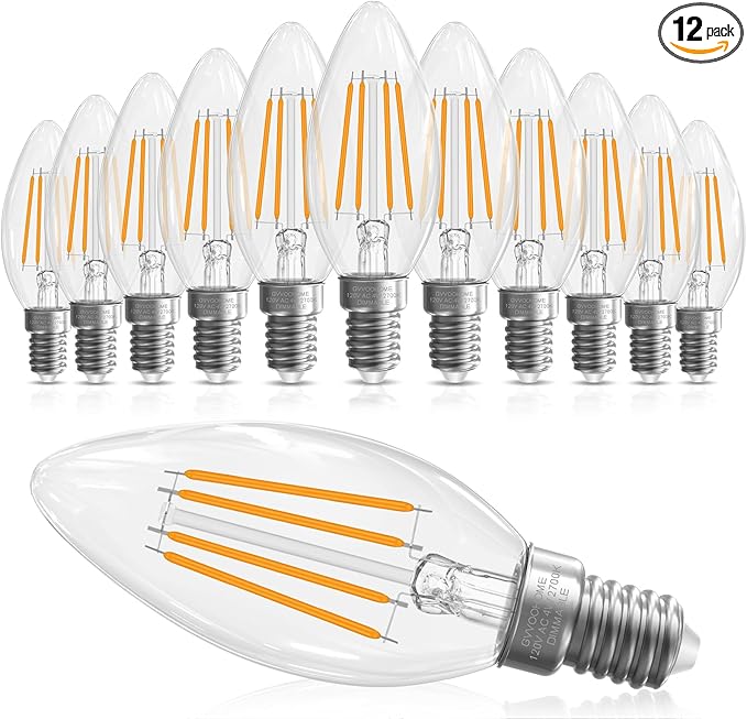 GvvooHome E12 Candelabra Bulb 40 watt Equivalent, E12 LED Bulb Dimmable by GvvooHome