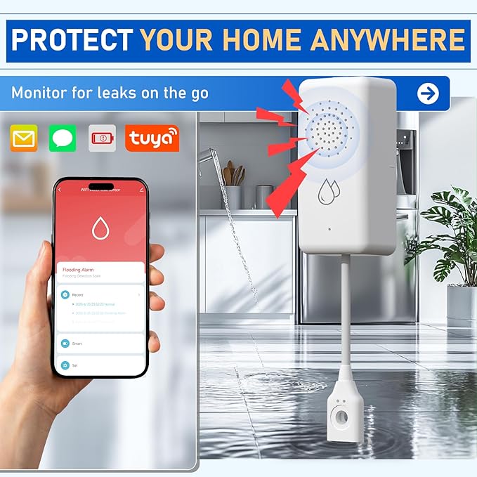 BSEED WiFi Water Leak Detector 5 Pack, Smart Water Sensor - Image 4