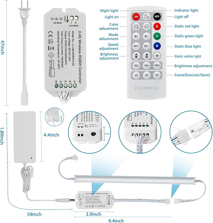 Under Cabinet LED Lights Kit. RGB Color Changing & Super Bright White Lighting. - Image 5