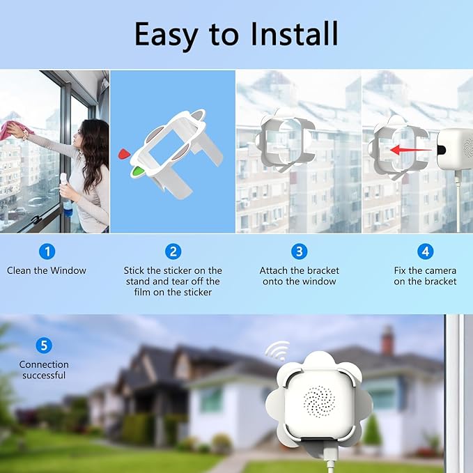 2.5K Window Camera, 5GHz & 2.4GHz Window Security Cameras - Image 7