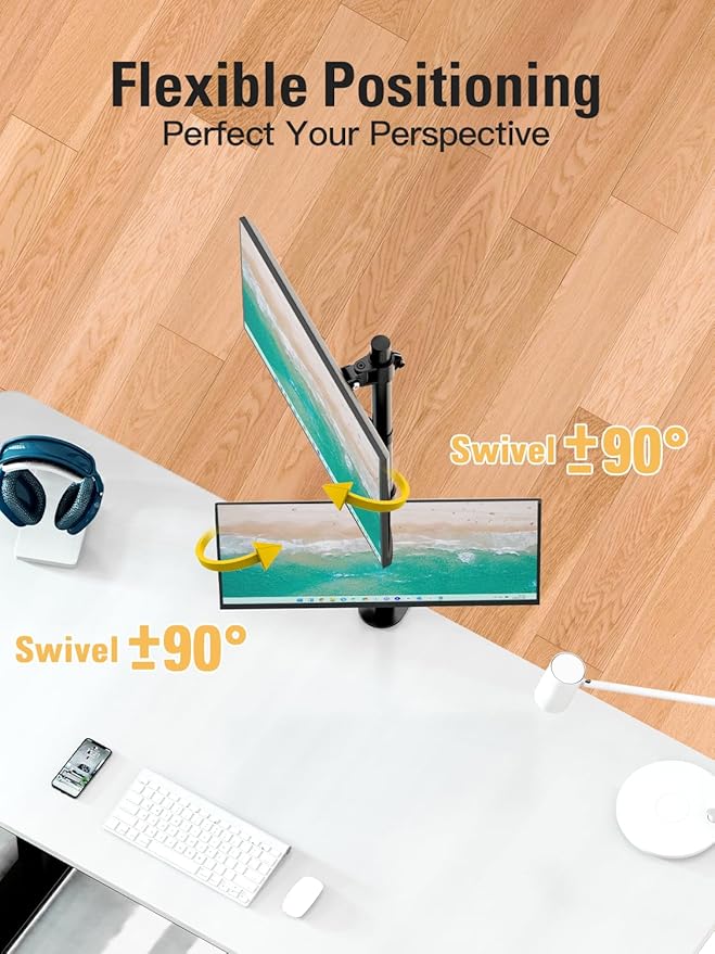 DreamAxis Stable Vertical Dual Monitor Stand, Stacked Monitor Mount - Image 7