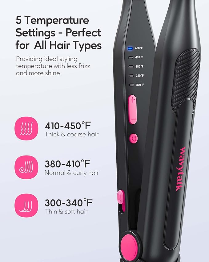 Wavytalk Small Flat Iron for Short Hair/Pixie Cut/Bangs/Edges, 3/10" Pencil - Image 4