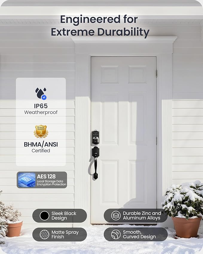 Veise VE027-H Built-in Wi-Fi Fingerprint Smart Deadbolt Lock - Image 7