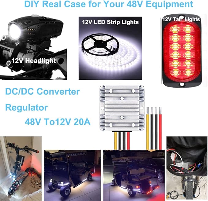 LEDMO 48V Step Down to DC 12V 20A 240W DC/DC Converter Regulator Reducer - Image 2