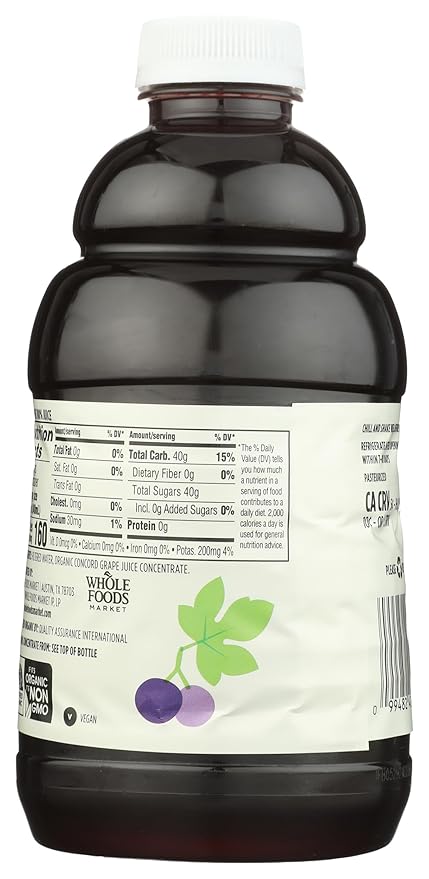 365 by Whole Foods Market, Organic 100% Juice, Concord Grape, 32 fl oz - Image 2