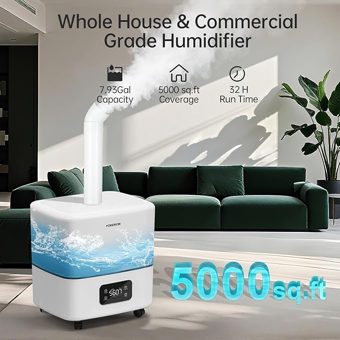 YOKEKON Humidifier Large Room 30L/7.93Gal, 5000 sq.ft Commercial Whole House - Image 2