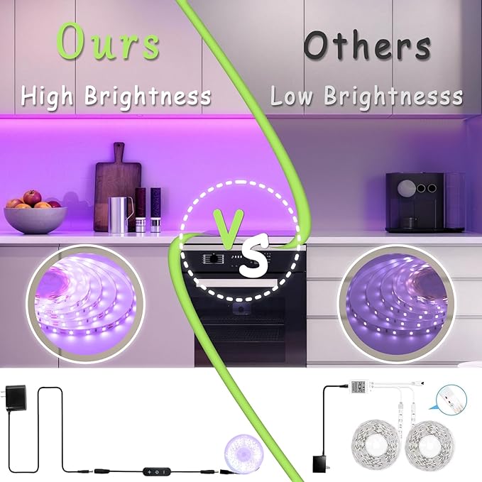Aalnfe Purple Led Lights Strip for Bedroom Indoor Rope Lights Black Pagage Led - Image 3