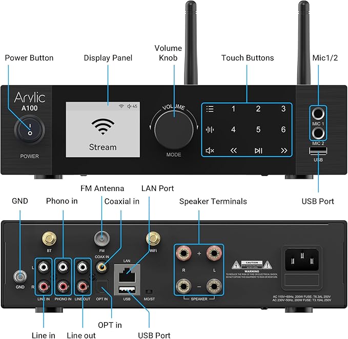 Arylic A100 Wireless Full Digital HiFi Amplifier - Image 6