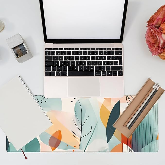Eflxamz Desk Pad, Abstract Colorful Leaves Desk Mat, Large Gaming Mouse Pad - Image 7