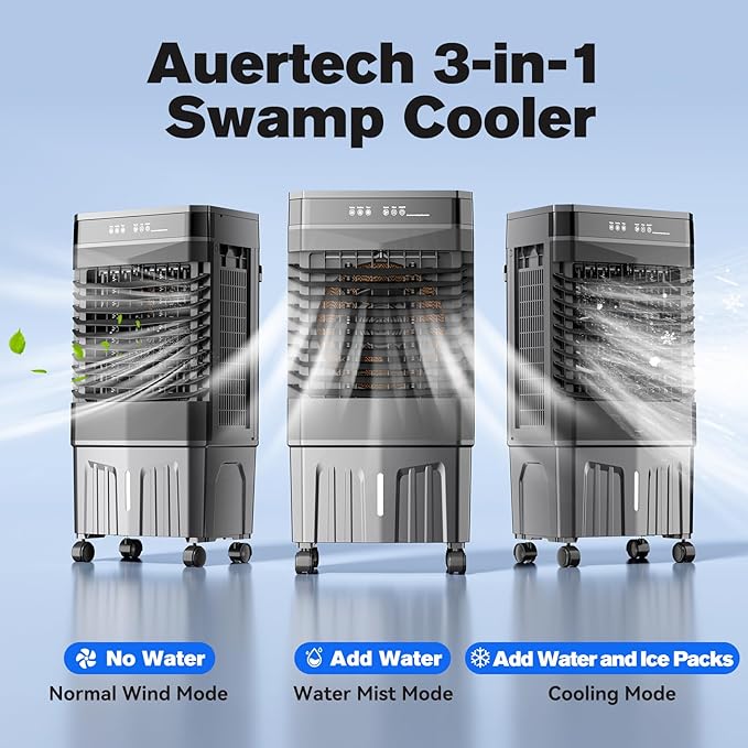 Auertech 8.5 Gal Swamp Cooler, 2800 CFM Portable Evaporative Air Cooler - Image 7