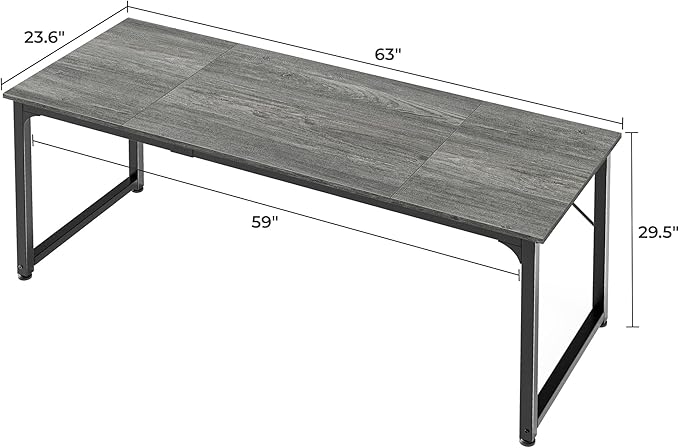 Huuger Computer Gaming Desk, 63 Inch Office Desk - Image 3