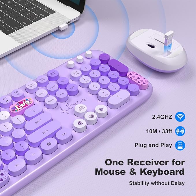 MOFII Wireless Keyboard and Mouse Combo, Full Size 2.4G Plug and Play - Image 2