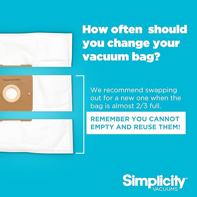 Simplicity Vacuums SZH-6 Jill Canister Vacuum Replacement Bags - Image 7