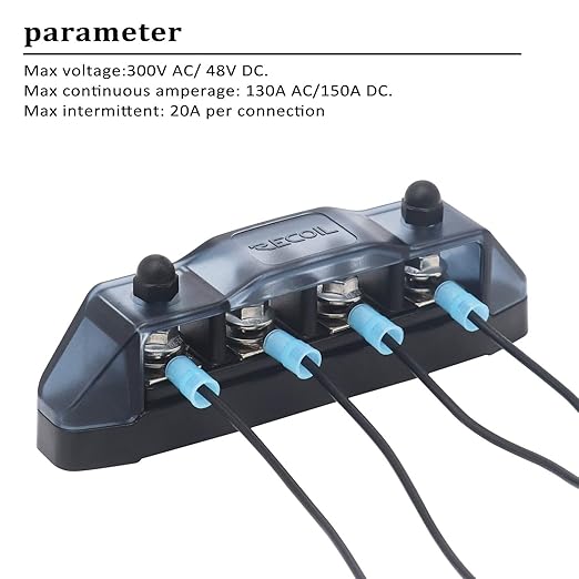 Recoil BBSPG4 Discrete 4 Position Barrier Strip Bus Bar 4 x M5 Studs Terminals - Image 3