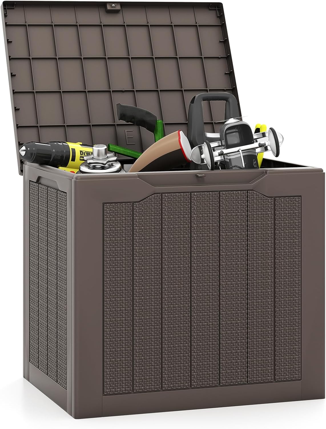 tangkula 30 gallon outdoor storage box with lockable, main product view