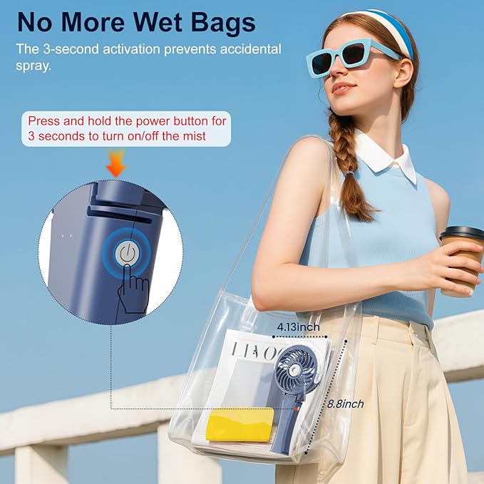 HandFan Upgraded Portable Handheld Misting Fan, Rechargeable Personal Mister Fan - Image 5
