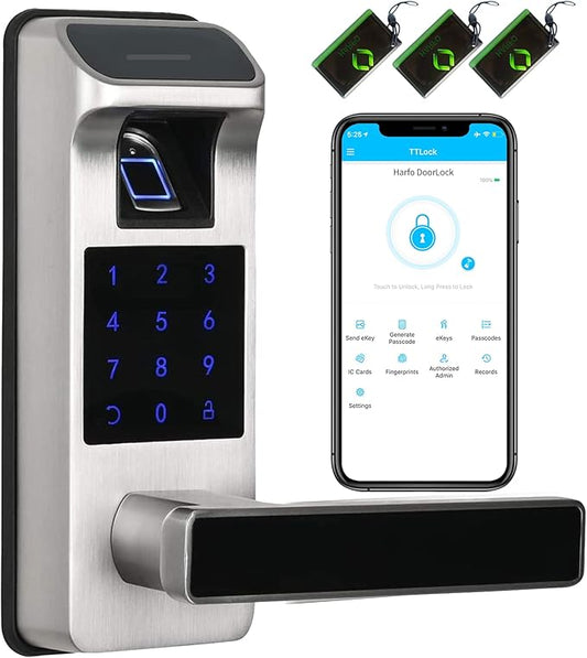 Harfo Smart Door Lock, Heavy Duty 5 in 1 Keyless Entry Door Lock, Full App by HARFO