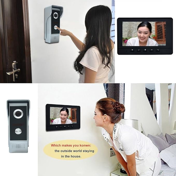 AMOCAM Wired Video Intercom System, 7 Inches Video Doorbell Door Phone System - Image 2