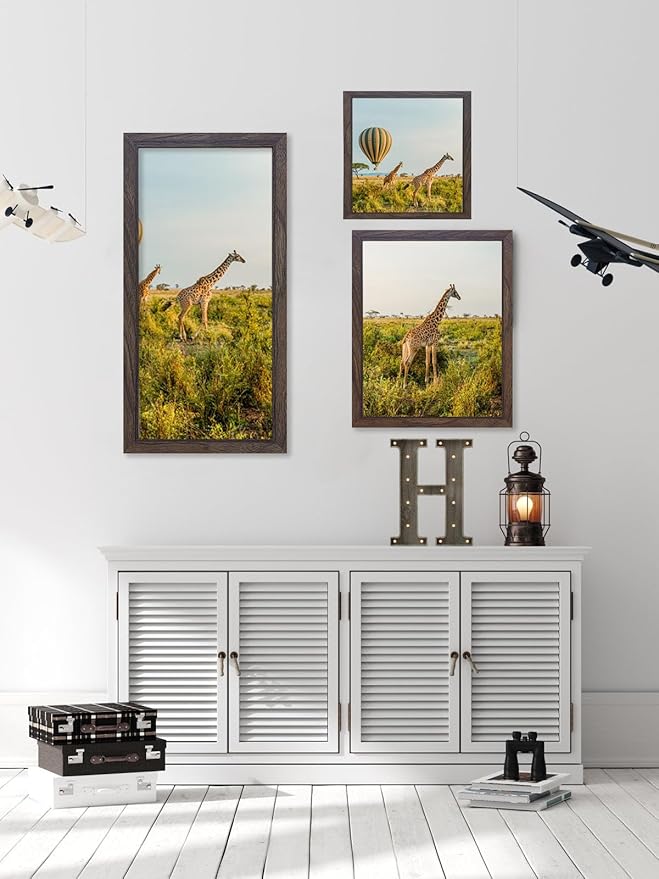 TKYGU 10x10 Picture Frame Set of 3, walnut Wooden Frame 10 by 10 Square Wall - Image 3