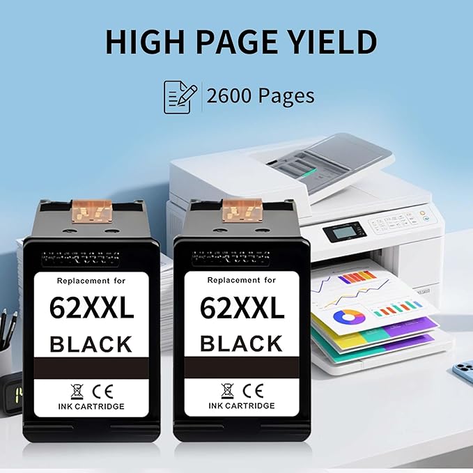 62XXL Black Extra Large Capacity 2600 Pages High Yield Replacement - Image 2
