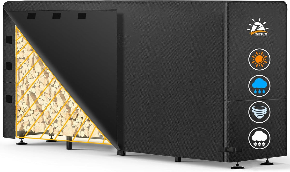 zettum firewood rack cover 8 feet - 600d, main product view