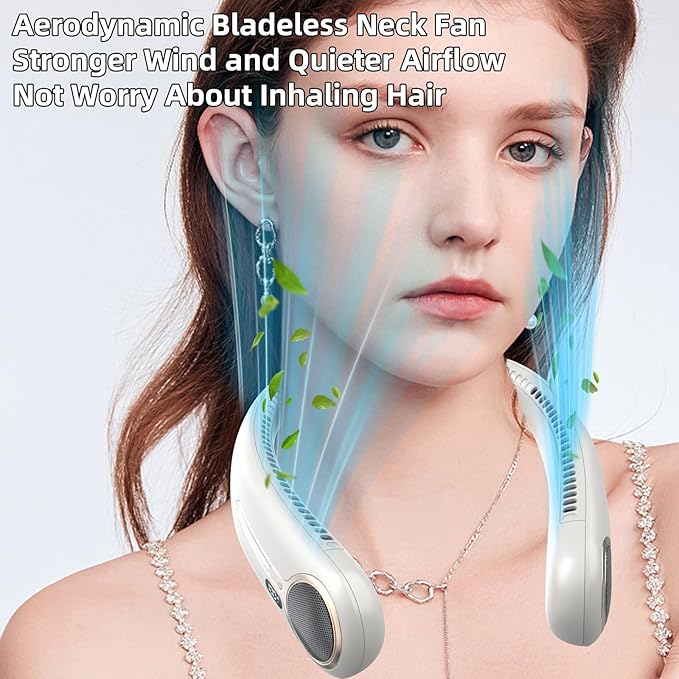 Kinhowly Portable Neck Fan, Hands Free Personal Wearable Bladeless Fan - Image 6