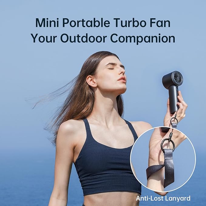 JISULIFE Portable Handheld Fan, Speed Adjustable Turbo Mini and 3600mAh Battery - Image 6